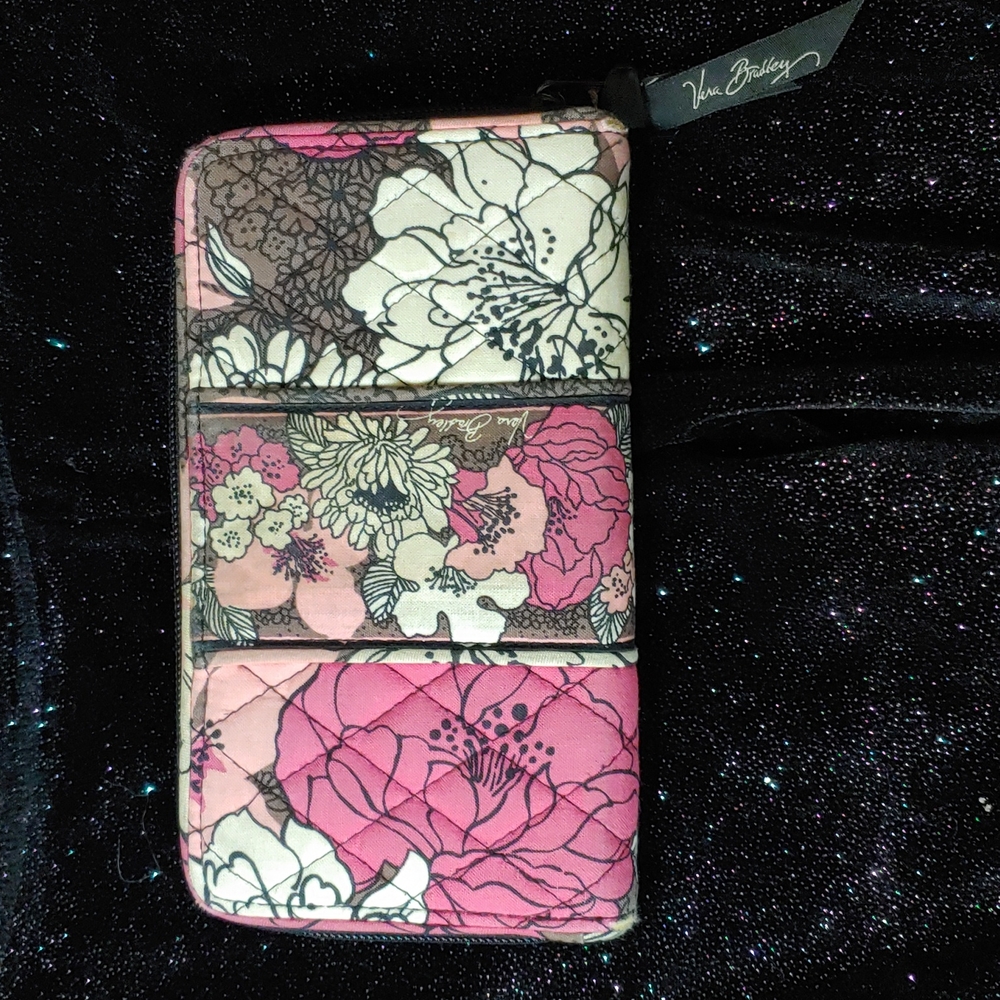 Vera Bradley Mocha Rouge Large Wallet - Picture 1 of 16